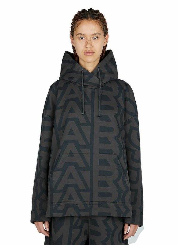 Photo: Marc Jacobs - Monogram Oversized Hooded Sweatshirt in Black