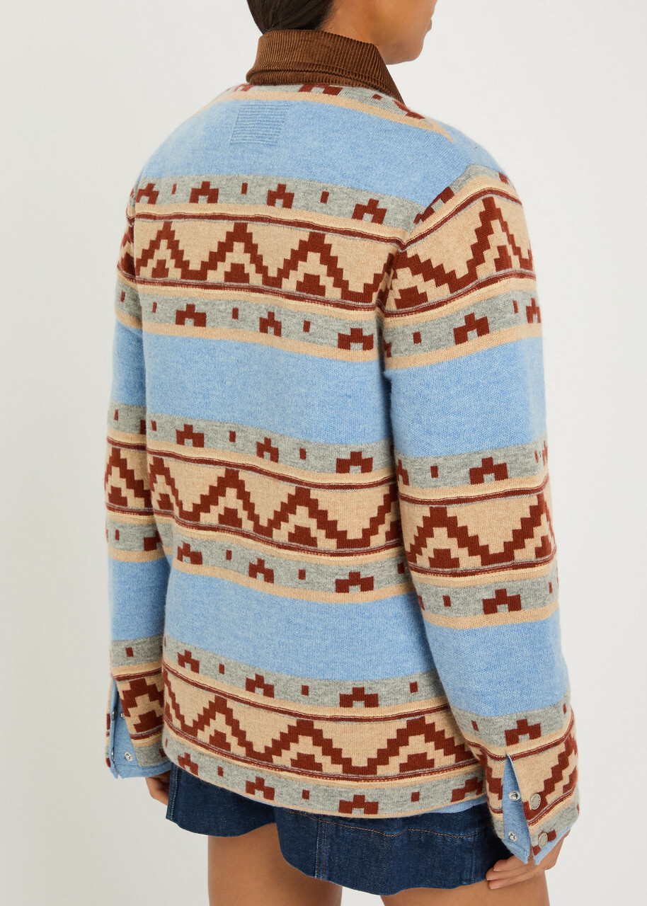 Guest In Residence Western Industry Quilted Wool and Cashmere-blend Jacket Blue