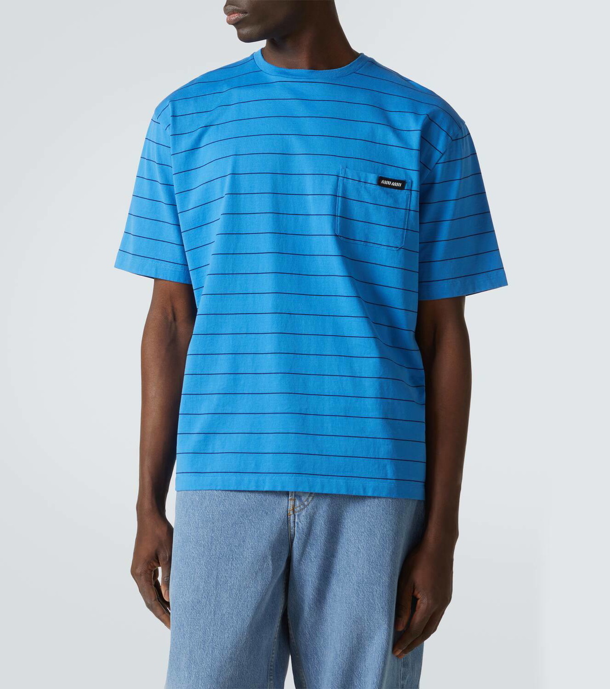 Tシャツ・カットソー MIU MIU Striped cotton jersey T-shirt Miu Miu Striped cotton jersey T-shirt Miu Miu