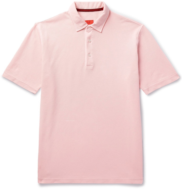 Photo: Isaia - Garment-Dyed Cotton-Piqué Polo Shirt - Pink