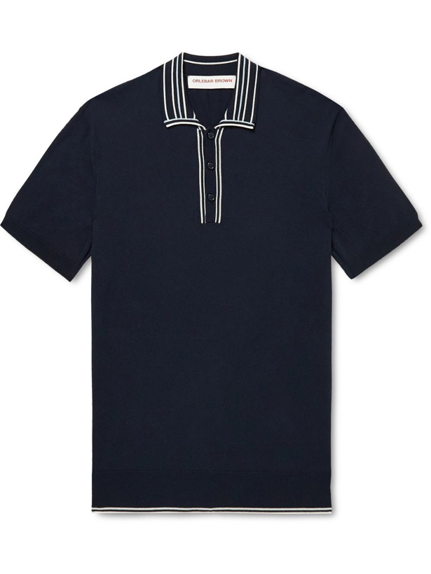 Photo: Orlebar Brown - Maurice Striped Cotton Polo Shirt - Blue