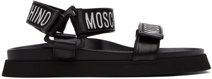 Photo: Moschino Black Multi Logo Sandals