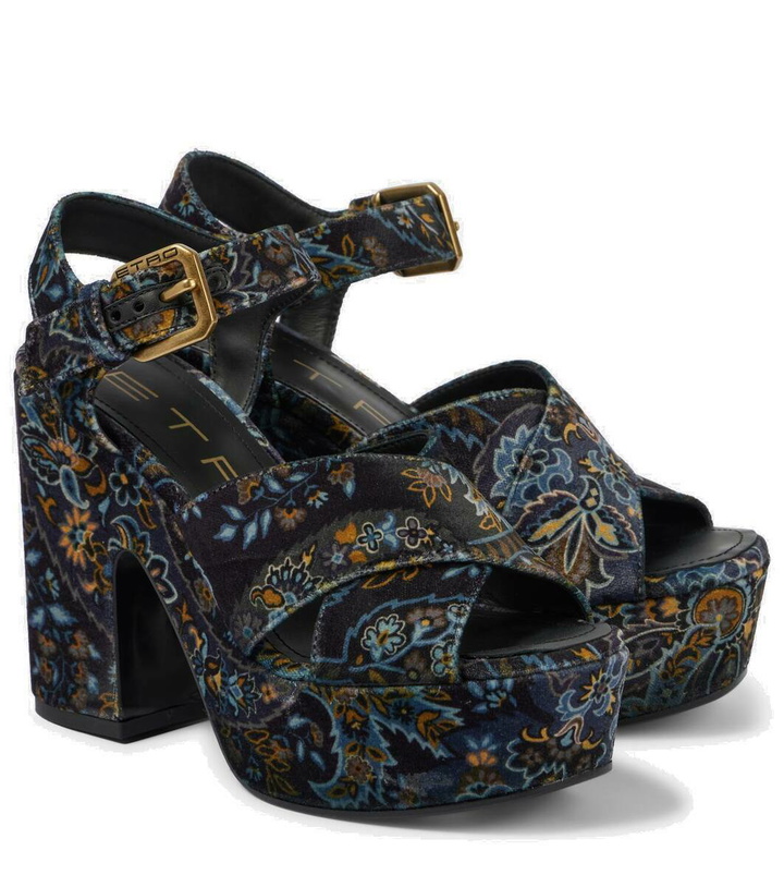 Photo: Etro Floral velvet platform sandals