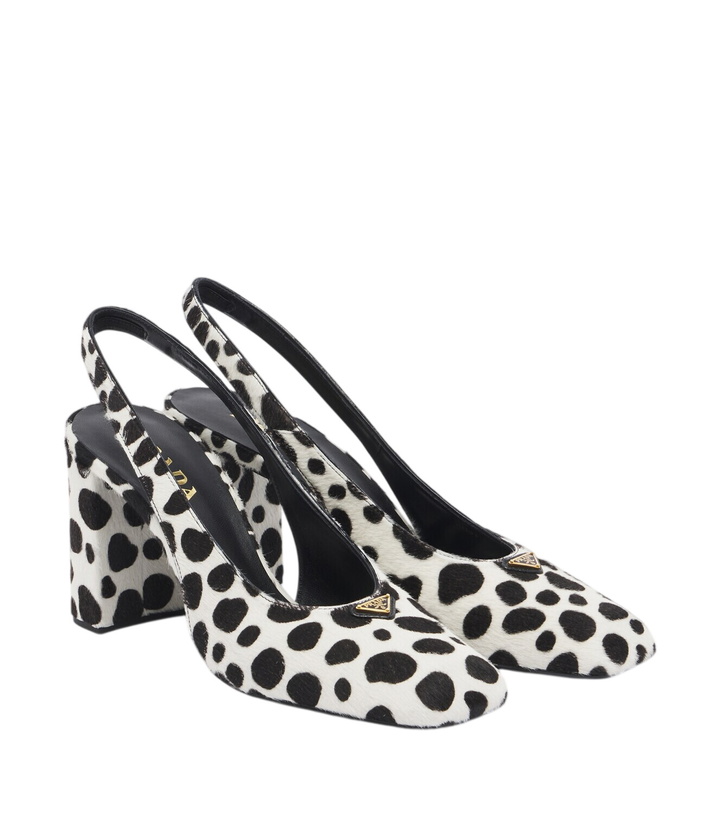 Photo: Prada Cow-print calf hair slingback pumps