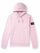 Stone Island - Logo-Appliquéd Garment-Dyed Cotton-Jersey Hoodie - Pink
