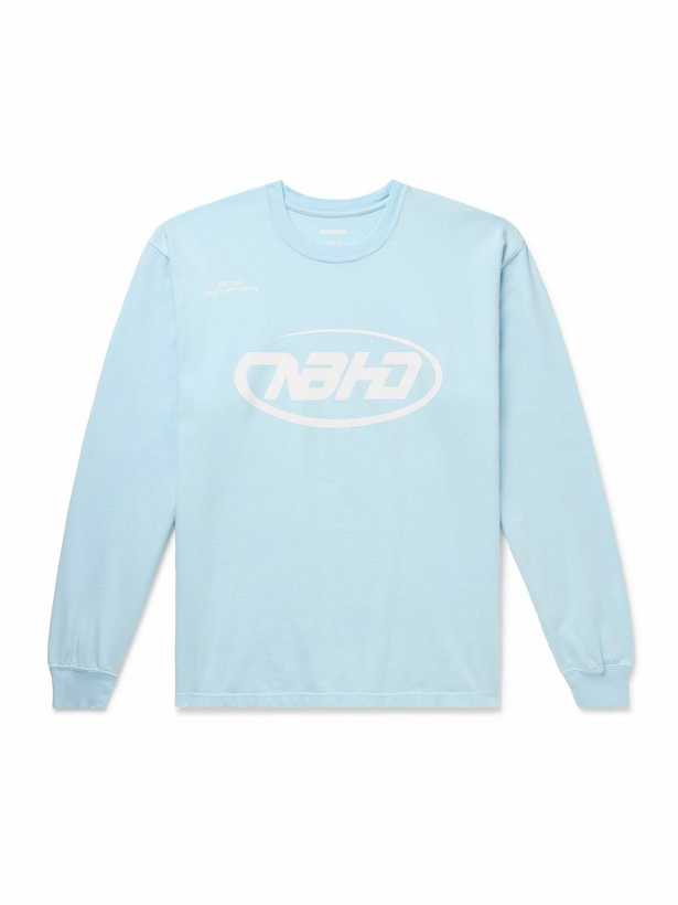 Photo: Neighborhood - Logo-Print Cotton-Jersey T-Shirt - Blue