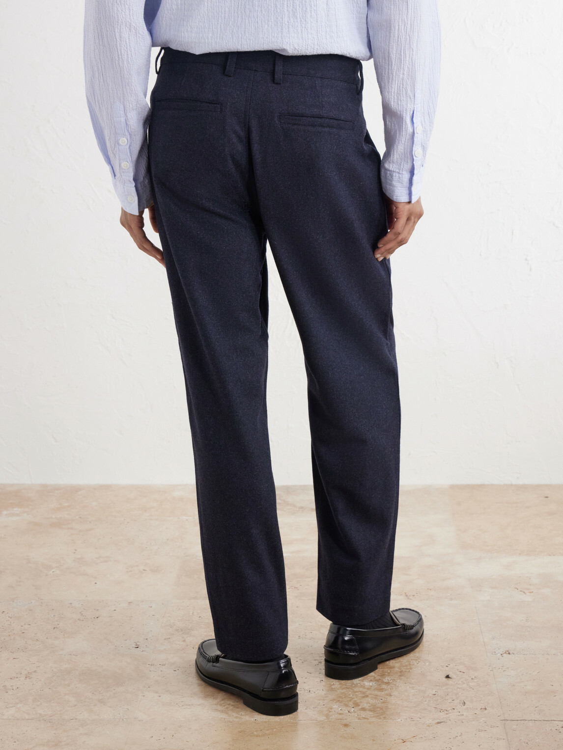 Folk - Assembly Straight-Leg Mélange Wool-Blend Suit Trousers - Blue