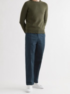 VALENTINO - Stripe-Trimmed Cotton Trousers - Blue