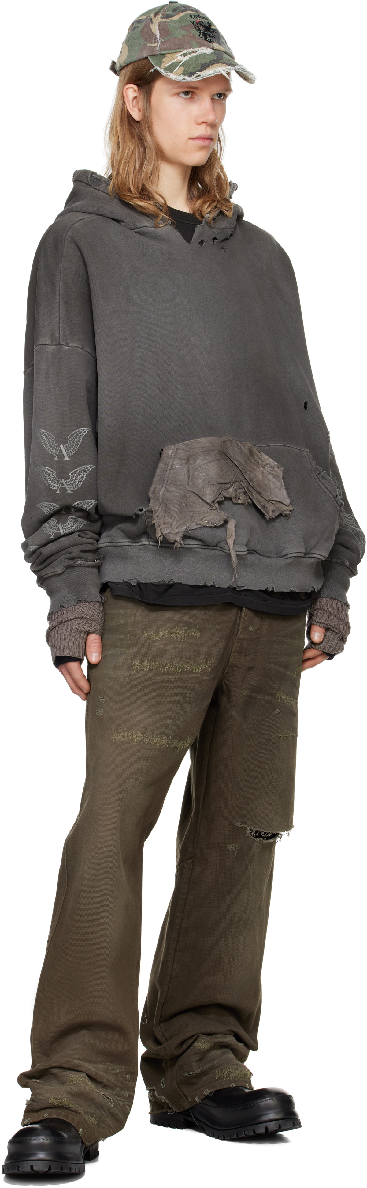 【ALEXANDER DIGENOVA】SCRAP LOGO HOODIE フーディ パーカー Scrap Logo Hoodie: Dirty Grey – ALEXANDER DIGENOVA