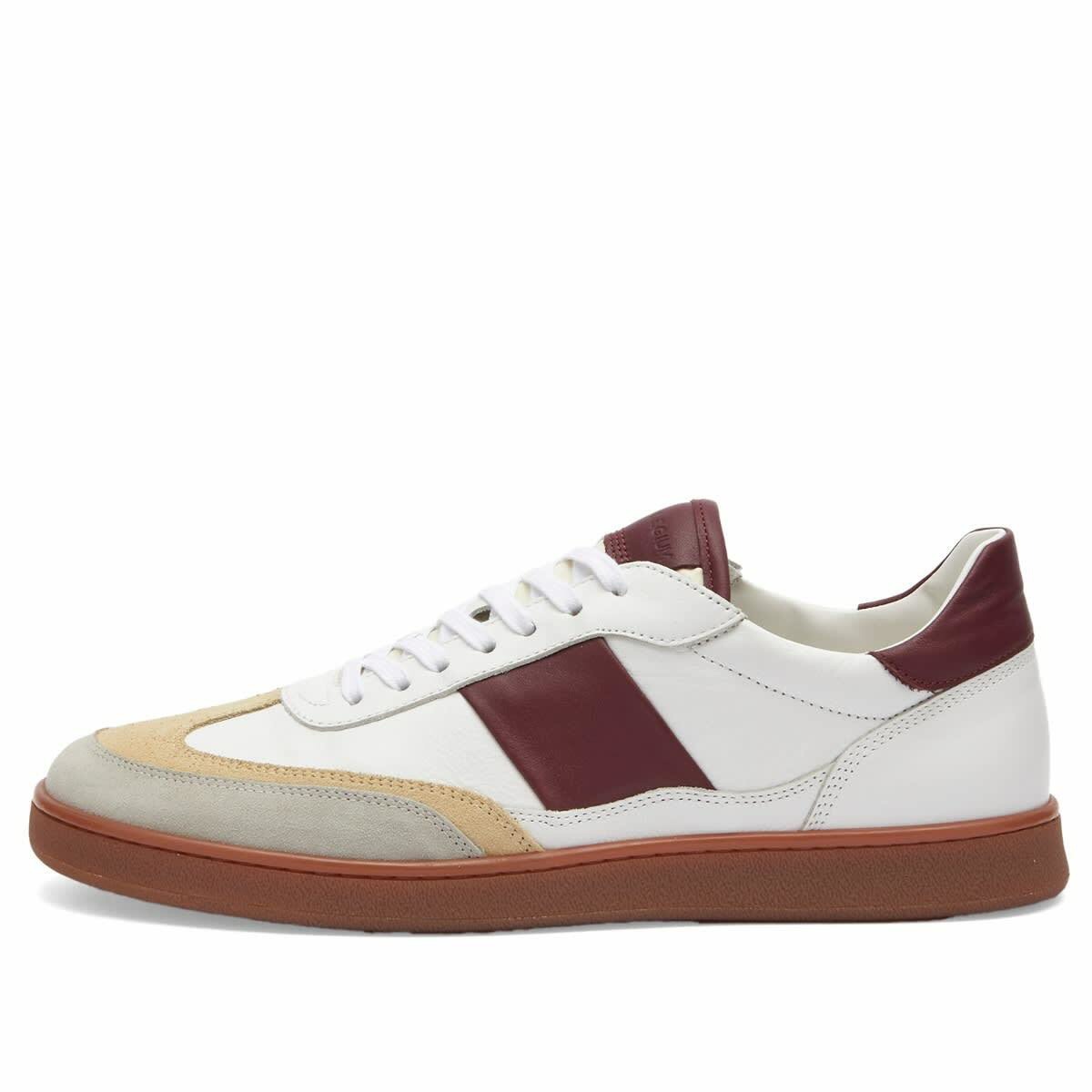 Collegium Men's Pillar Court Sneakers in White/Rubino Collegium