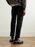 Mr P. - Straight-Leg Pleated Cotton-Twill Trousers - Black