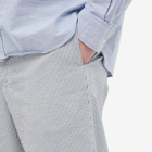 Beams Plus Men's Coolmax Seersucker Ivy Trouser in Blue Stripe