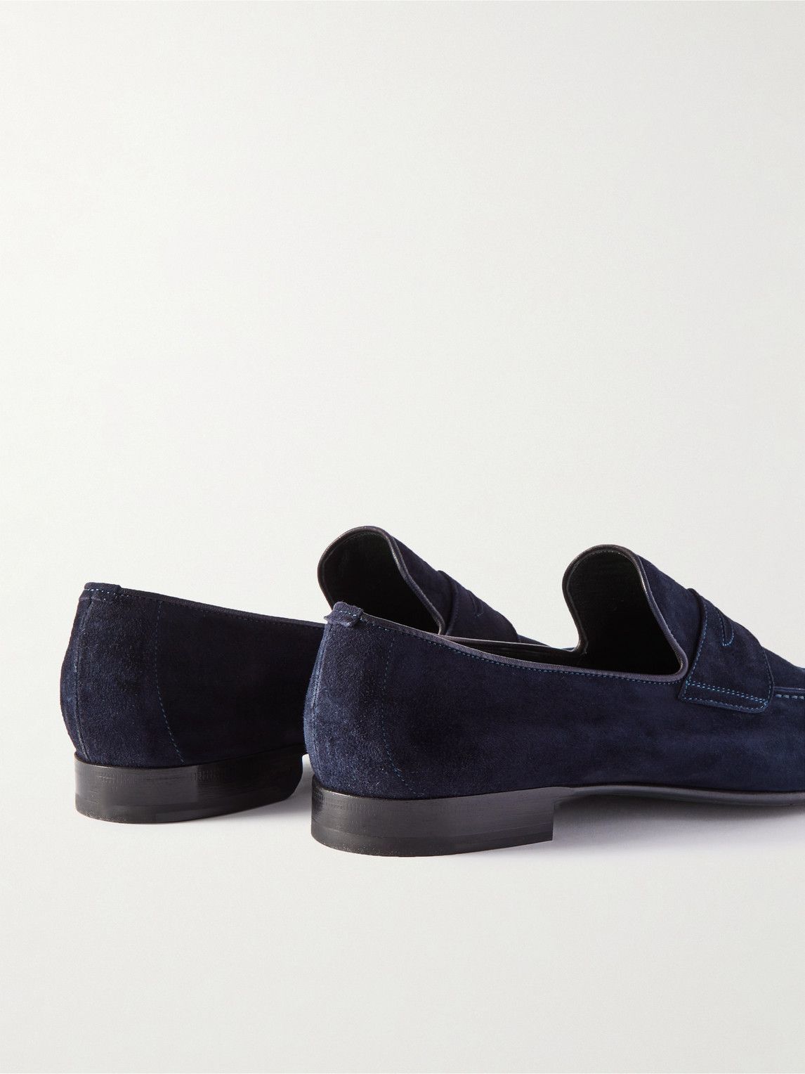 Brioni - Suede Penny Loafers - Blue Brioni