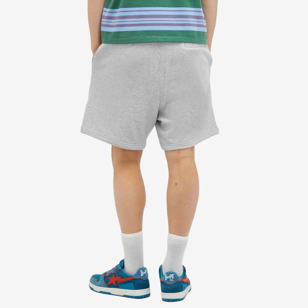A Bathing Ape Men's One Point Sweat Short in Grey