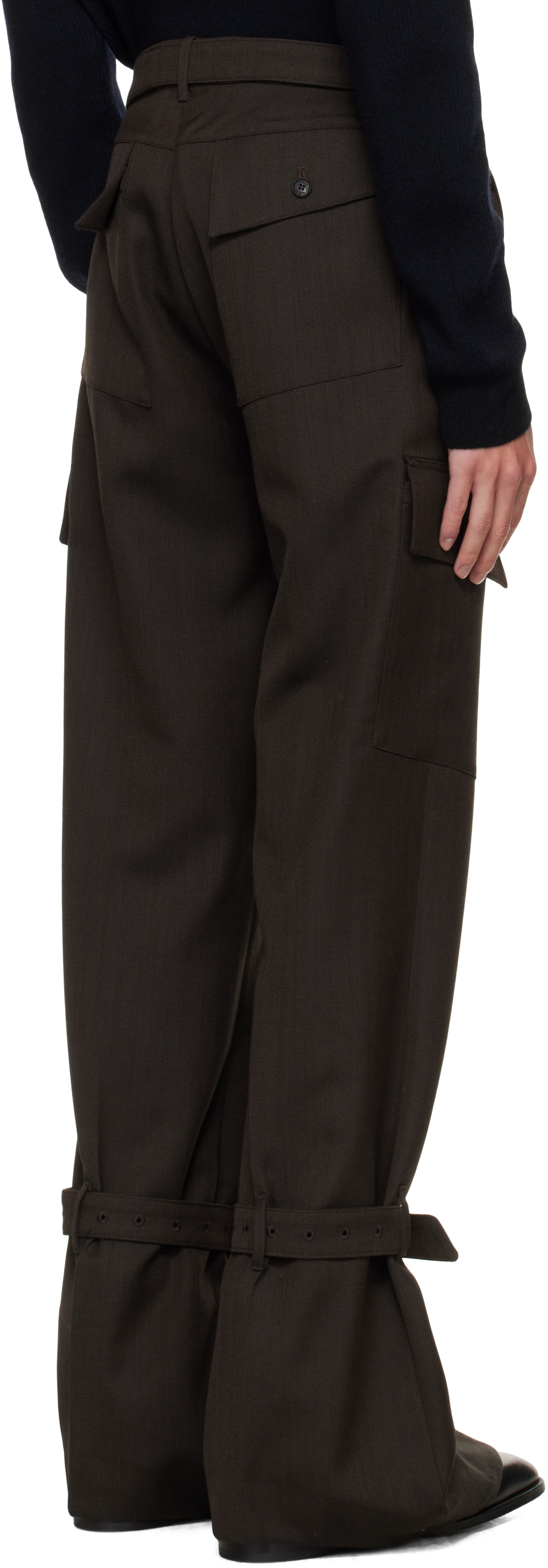 EGONlab Brown Belted Cargo Pants