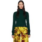 S.R. STUDIO. LA. CA. Green Rib Funnel Neck Turtleneck