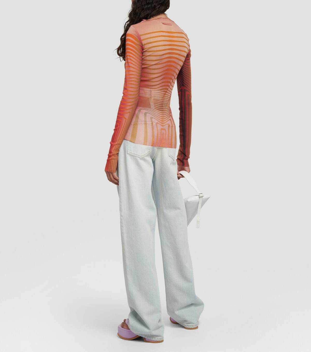 Jean Paul Gaultier Morphing Stripes mesh top