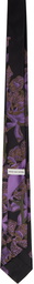 Dries Van Noten Black & Purple Floral Tie