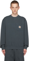 Carhartt Work In Progress Blue Pocket Sweatshirt