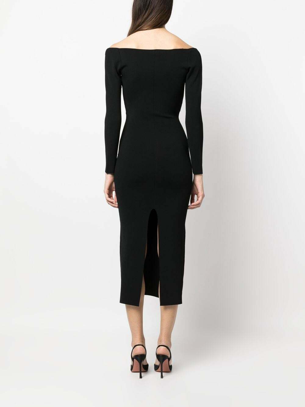 ROLAND MOURET - Off-shoulder Cut-out Knit Midi Dress Roland Mouret