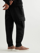 Zegna - Tapered Cotton-Blend Jersey Cargo Sweatpants - Black