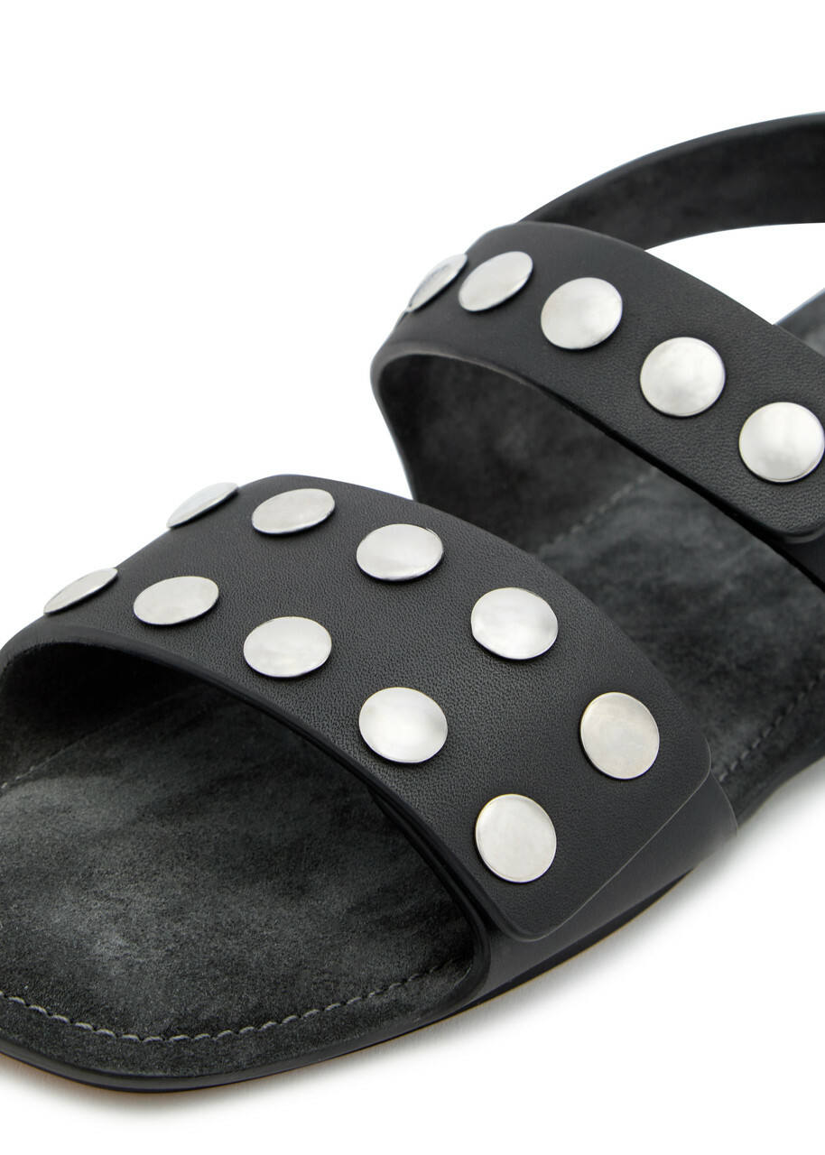 Khaite Boden Studded Leather Sandals Black
