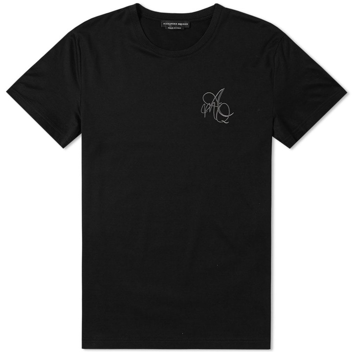 Photo: Alexander McQueen Embroidered Logo Tee Black