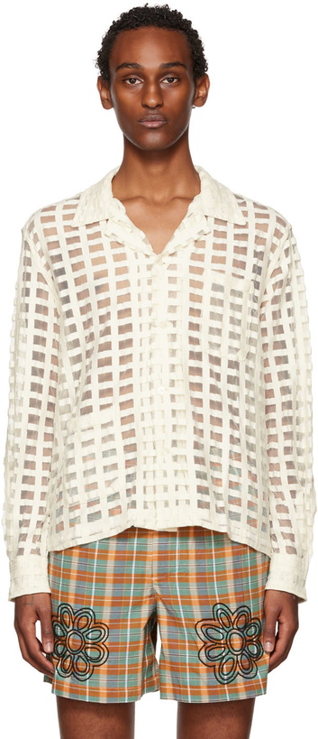 Photo: Bode Off-White Grid Shirt