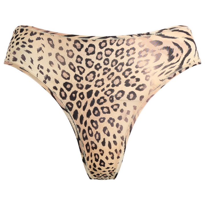 Photo: SKIMS Women's Fits Everybody Thong in Sand Multi Animal