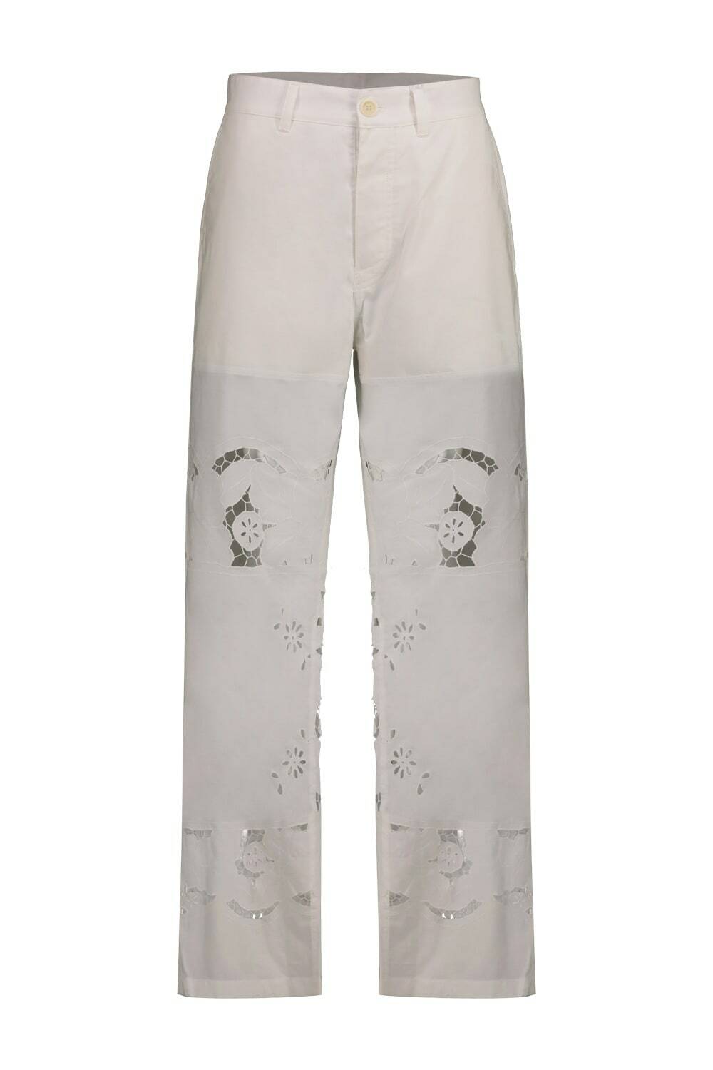 Marine Serre Wide Leg Pant In Regenerated Household Linen