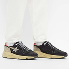 Golden Goose Men's Running Sole Sneakers in Black/Military Green/Red