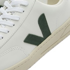 Veja Men's V-12 Leather Sneakers in Extra White/Cyprus