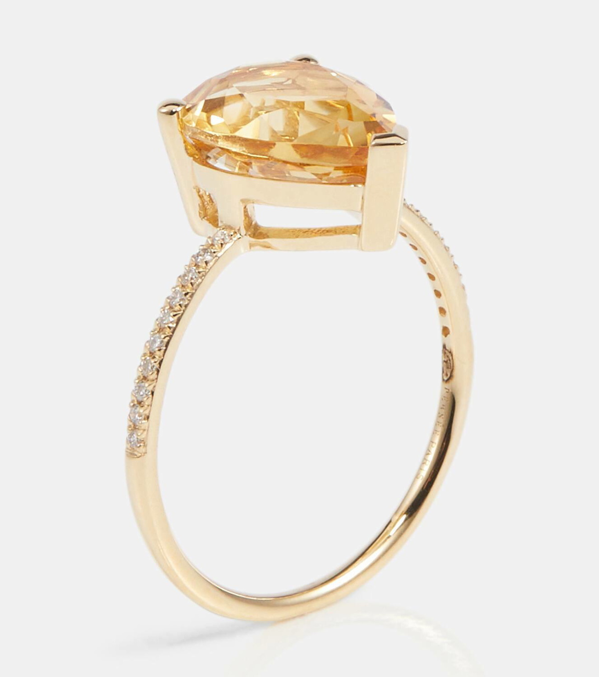 Persée Birthstone 18kt gold ring with diamonds and citrine