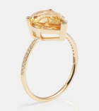 Persée Birthstone 18kt gold ring with diamonds and citrine