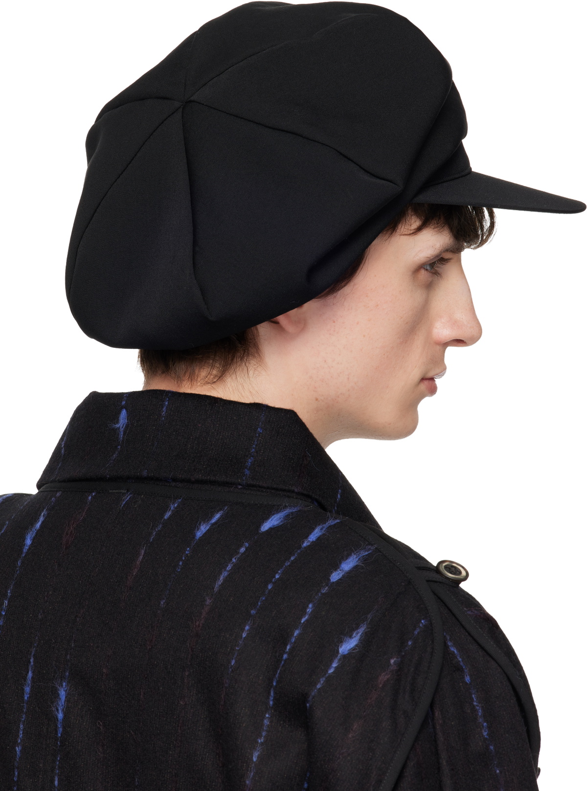 YOHJI YAMAMOTO Black Gabardine Darts Casquette Cap