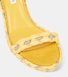 Aquazzura Costiera Crystal raffia wedge sandals