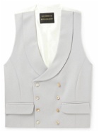 Favourbrook - Dukes Slim-Fit Shawl-Lapel Double-Breasted Linen Waistcoat - Gray