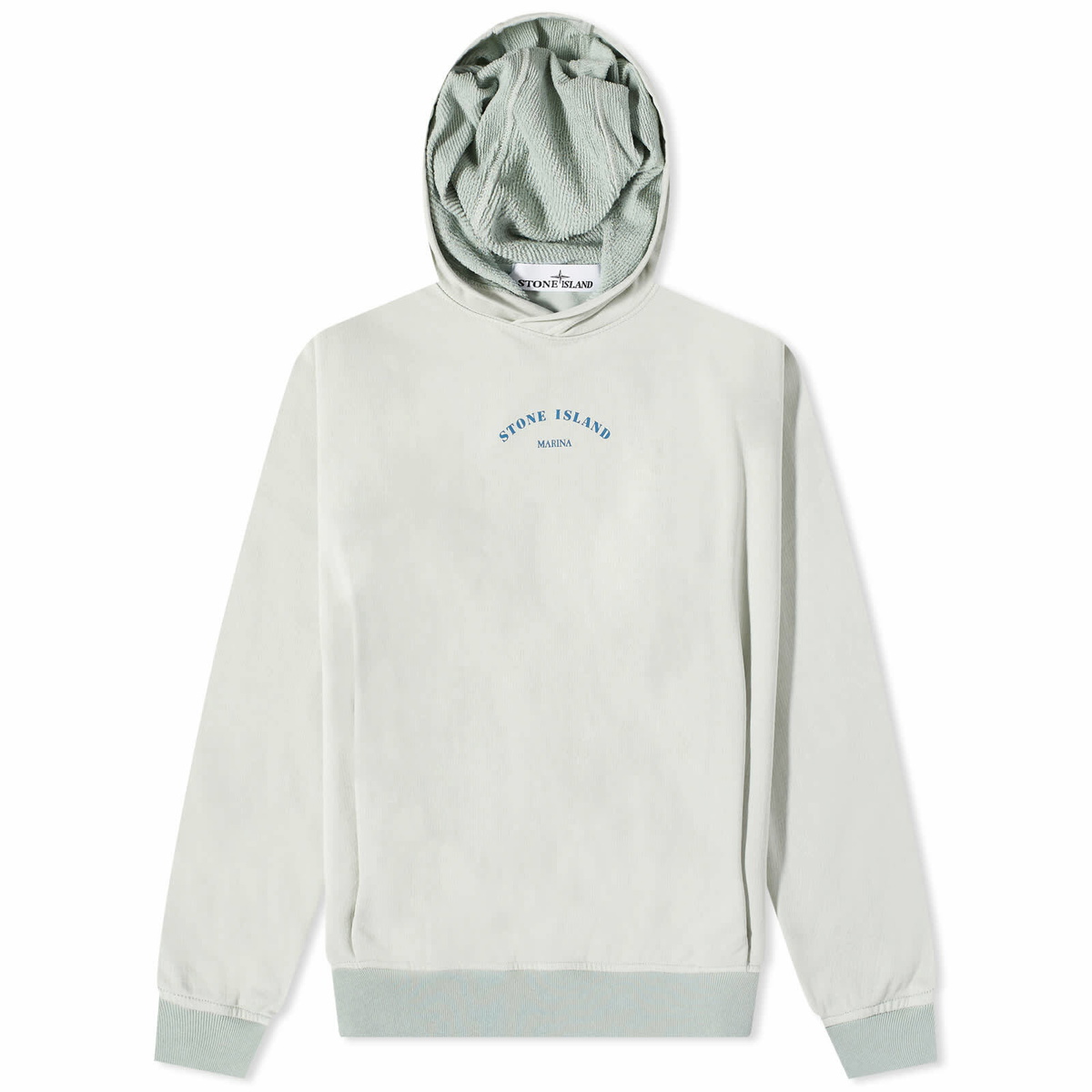 Stone Island Men's Marina Plated Dyed Popover Hoody in Sky Blue