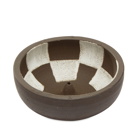 Mellow Ceramics Incense Bowl - Small in D.Brown Painted Check - Inside