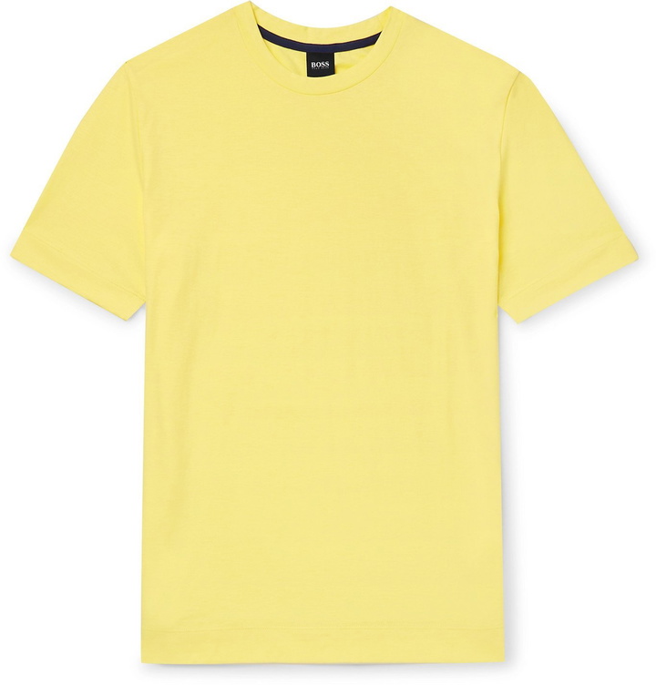 Photo: Hugo Boss - Slub Cotton-Jersey T-Shirt - Yellow