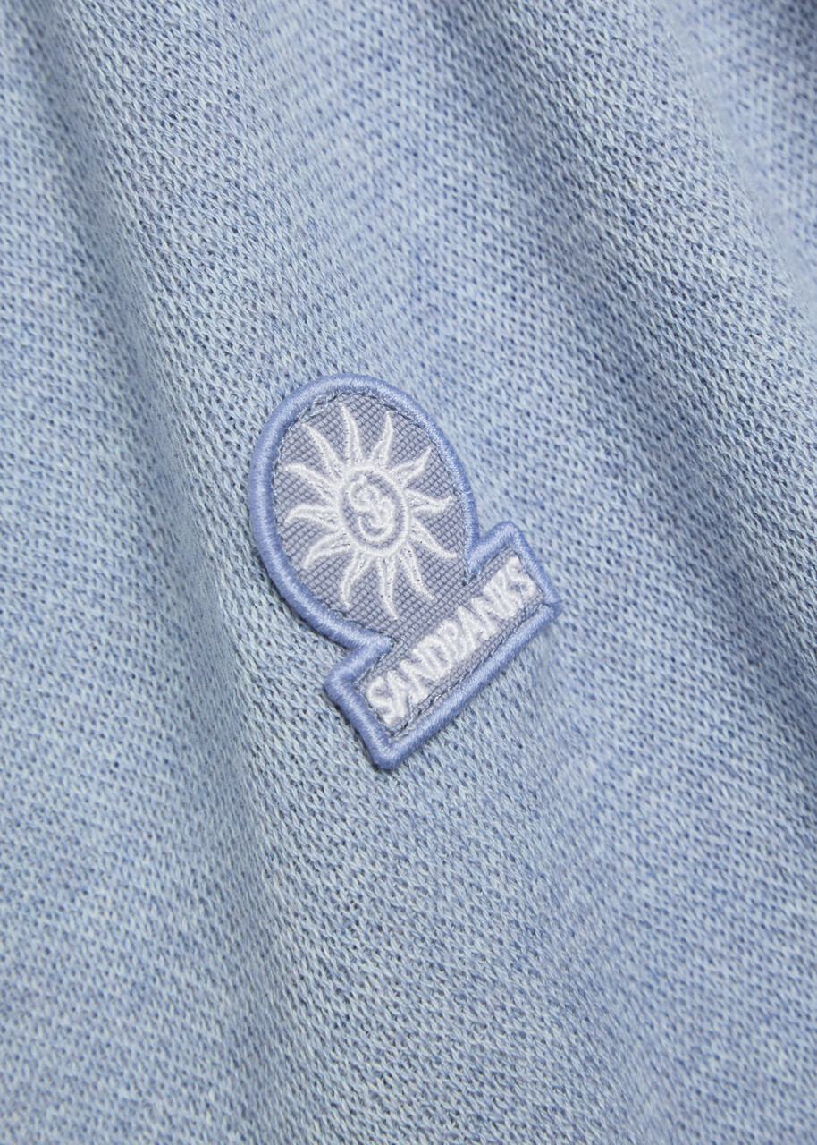 Sandbanks Logo-appliquéd Cotton-knit Shirt Blue