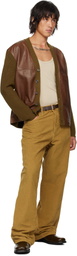 Sunflower Brown Scene Leather Cardigan
