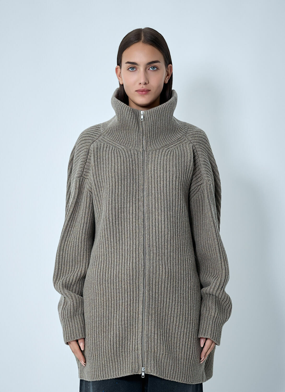 MM6 Maison Margiela Ribbed Zip-Up Cardigan