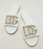 Dolce&Gabbana DG embellished leather slides