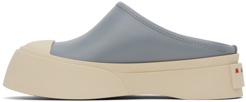 Marni Blue Leather Pablo Sabot Slippers