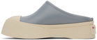 Marni Blue Leather Pablo Sabot Slippers