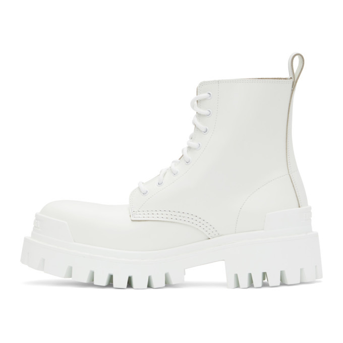 Balenciaga White Strike Boots Balenciaga