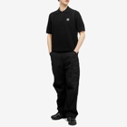Stone Island Men's Soft Cotton Patch Knitted Polo Shirt in Black