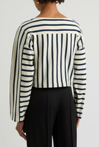 Balmain Logo-print Striped Cotton top Cream