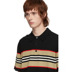 Burberry Black Merino Foxford Icon Stripe Polo